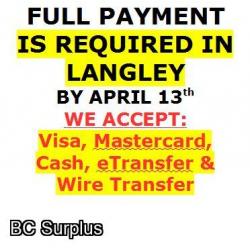 Payment – Deposit & Pick Up Information