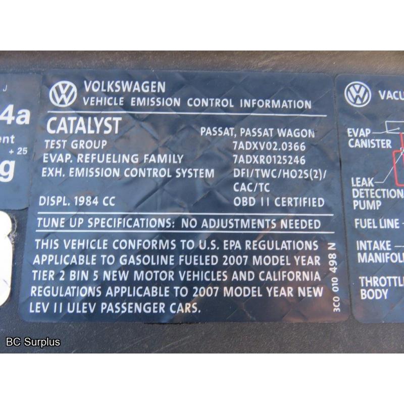 Q-1010: 2007 Volkswagen Passat 2.0T Wagon – 274971 kms