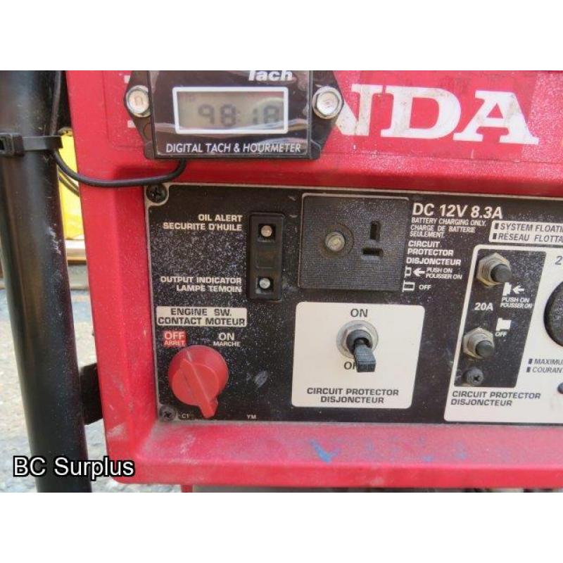Q-218: Honda EM3000c Portable Generator – 98 hrs