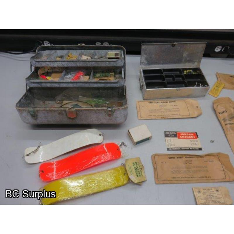 Q-89: Metal Fishing Tackle Boxes & Contents – 2 Items