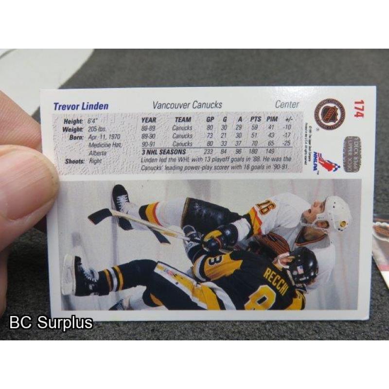 Q-1: Autographed Linden & Nedved Hockey Cards – 1991 – 2 Items