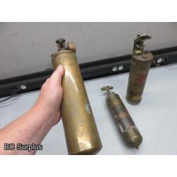 Q-111: Vintage Brass Fire Extinguishers – 3 Items