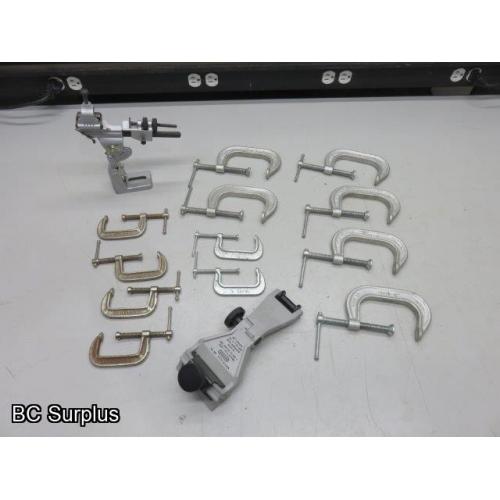 Q-158: C-Clamps & Sharpening Stand – 1 Lot