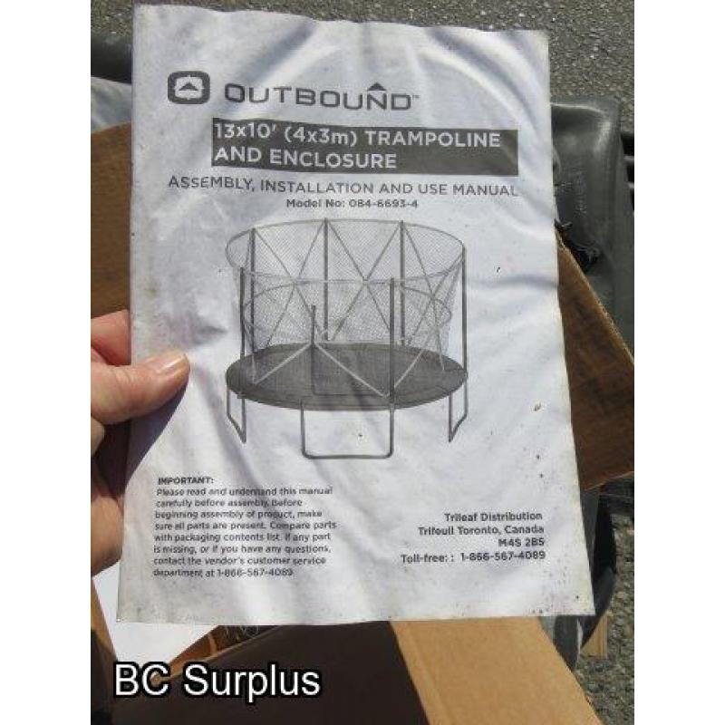 Q-250: Outbound 13x10 Trampoline with Enclosure