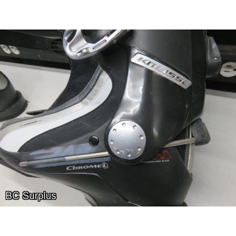 Q-267: Kneissl Ski Boots with Skis & Poles – 1 Lot