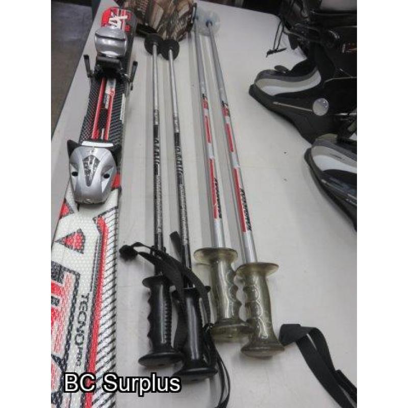 Q-267: Kneissl Ski Boots with Skis & Poles – 1 Lot