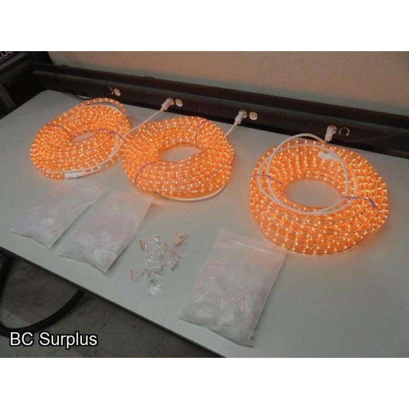 Q-322: Rope Lights – 3 Lengths of 75 Feet – Warm White