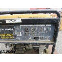 Q-438: Subaru RGX3000 Portable Generator on Cart – 252 Hrs