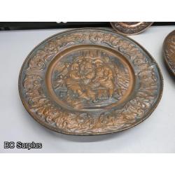 Q-503: Vintage Pressed Copper Wall Decorations – 3 Items