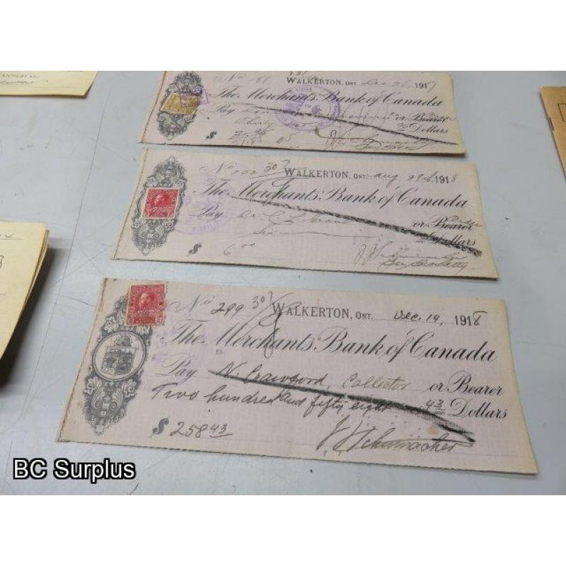 Q-510: Bank of Nova Scotia Cancelled Cheques – 1917 to 1945