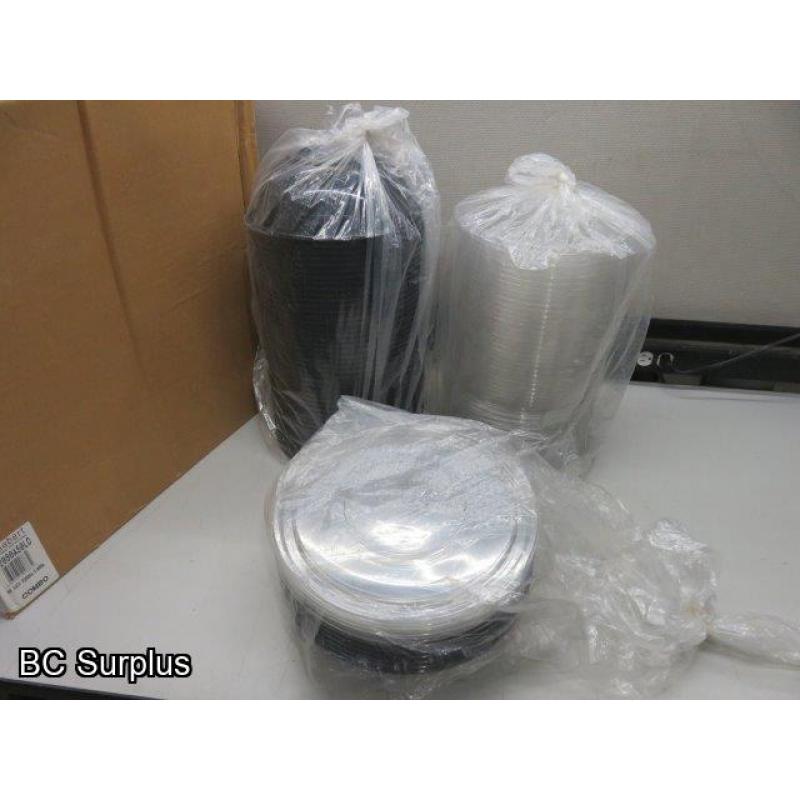 Q-517: Sabert Plastic Containers with Lids – Unused – 1 Case