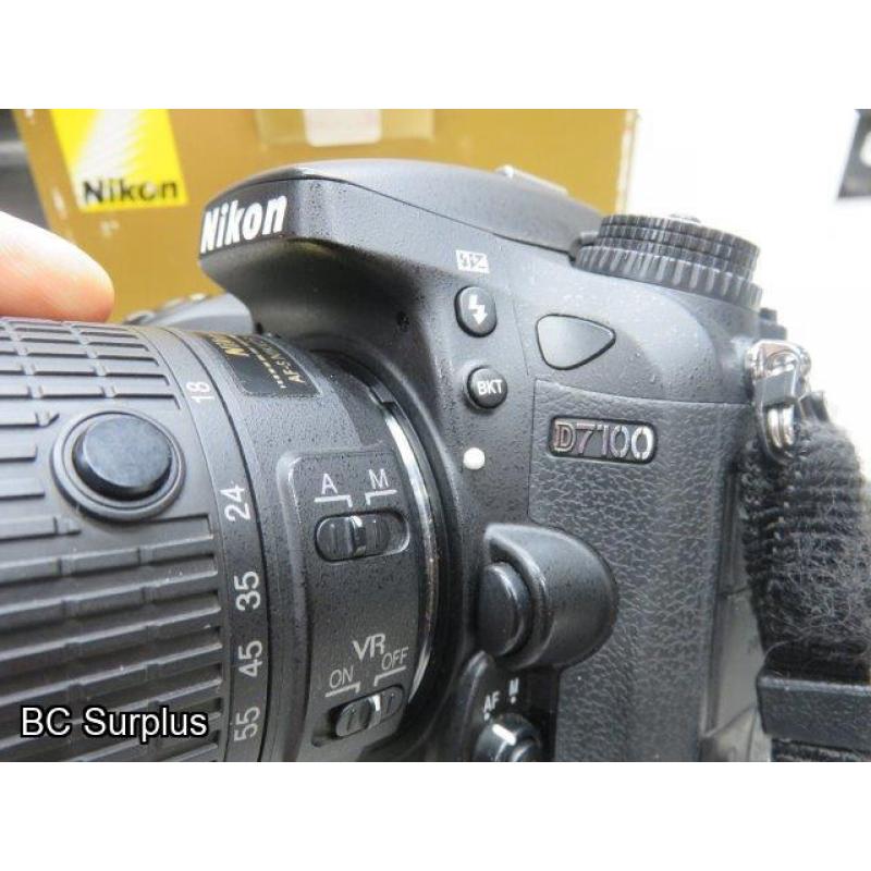 Q-560: Nikon D7100 Digital Camera; 24.2 Mega Pixel with Charger