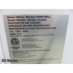 Q-588: Honeywell Evaporative Cooler with Remote – 1 Item