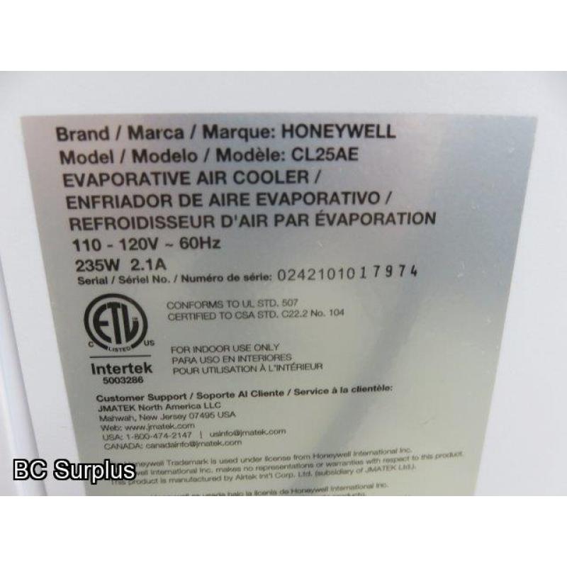 Q-588: Honeywell Evaporative Cooler with Remote – 1 Item