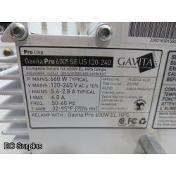 Q-576: Gravita Pro 600 Grow Light Fixtures with Bulbs – 2 Items