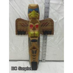 R-45: Hand Carved Vintage Totem Pole