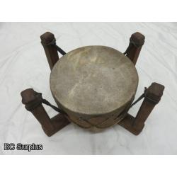 R-71: Vintage Ceremony Drum on Wooden Stand