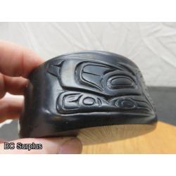 R-101: Haida Argillite Trinket Box with Lid – Inlaid