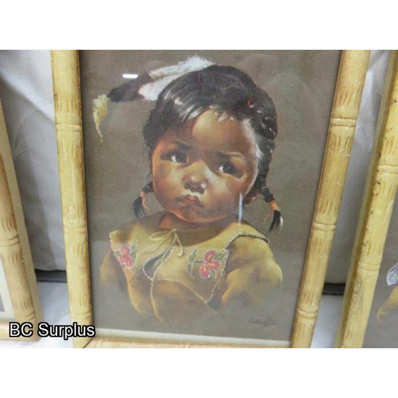 R-132: Native Children Lithographs – Signed – 6 Items