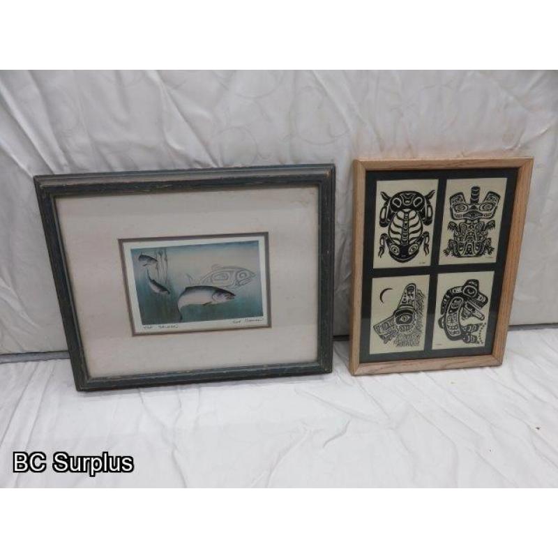 R-135: Native Themed Prints – Signed – 2 Items