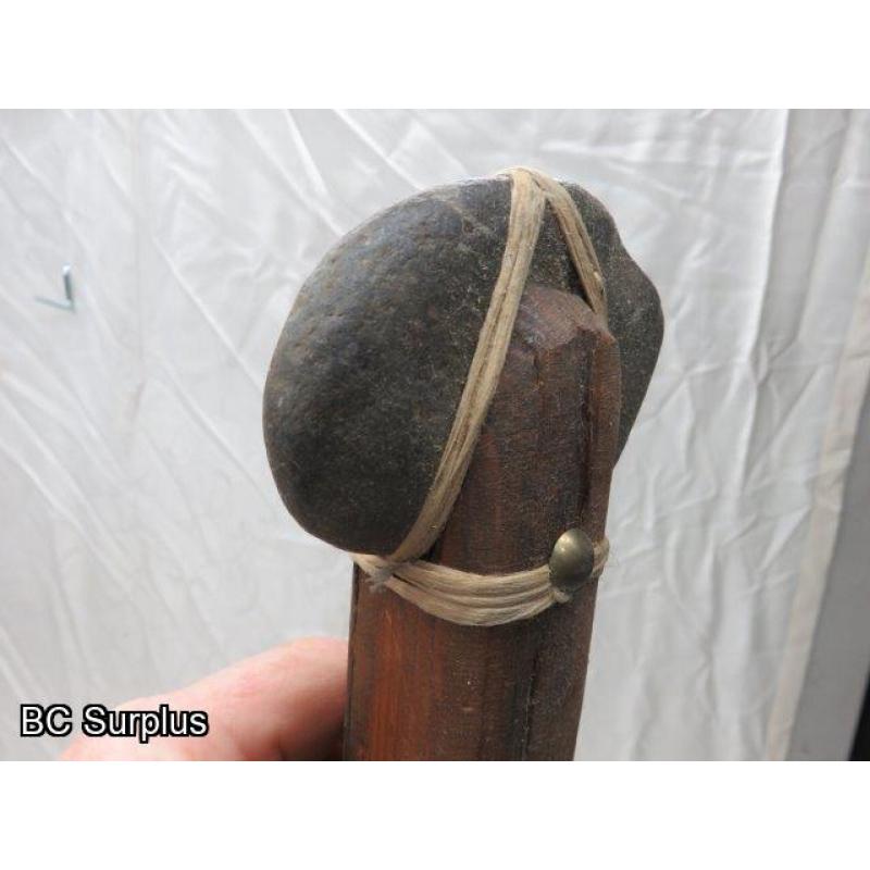R-176: Vintage Stone-Headed War Hammer