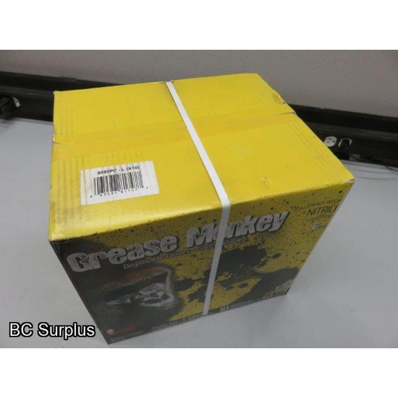 R-554: Grease Monkey HD 8 mil Disposable Nitrile Gloves – L