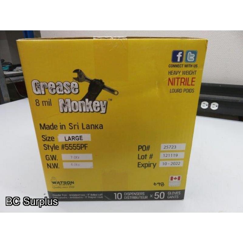 R-560: Grease Monkey HD 8 mil Disposable Nitrile Gloves – L
