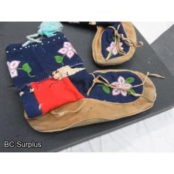 R-242: Beaded Leather & Felt Moccasin Boots