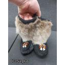 R-263: Black Suede Leather Moccasins with Fur Uppers