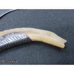 R-275: Water Buffalo Horn Handled Knife – Fish Carving