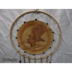 R-286: Etched Leather Eagle Dream Catcher – 1 Item