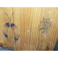 R-322: Carved & Painted Wooden Plaques – 2 Items