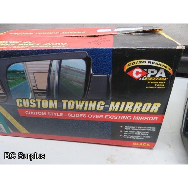 R-369: Cable Tire Chains & Towing Mirrors – 1 Lot