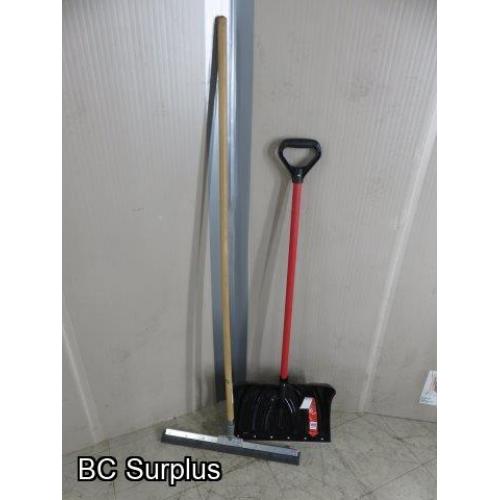 R-397: Suncast 18 Inch Snow Shovel & Push Squeegee – 2 Items