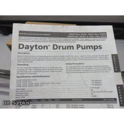 R-404: Dayton 1DLP6 Drum Pump – 1 HP; Stainless Steel – Unused
