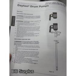 R-404: Dayton 1DLP6 Drum Pump – 1 HP; Stainless Steel – Unused