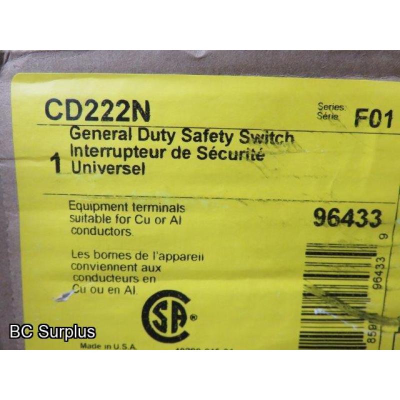 R-422: Square D 240v; 60 amp General Duty Safety Switch – Boxed