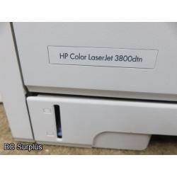 R-513: HP Colour LaserJet Printer – 3800dtn w/ Cartridges