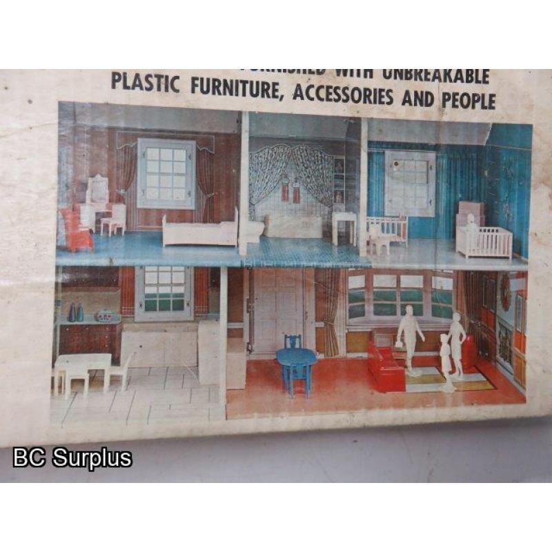 R-517: Vintage Tin Doll House; Snakes & Ladders – 2 Items