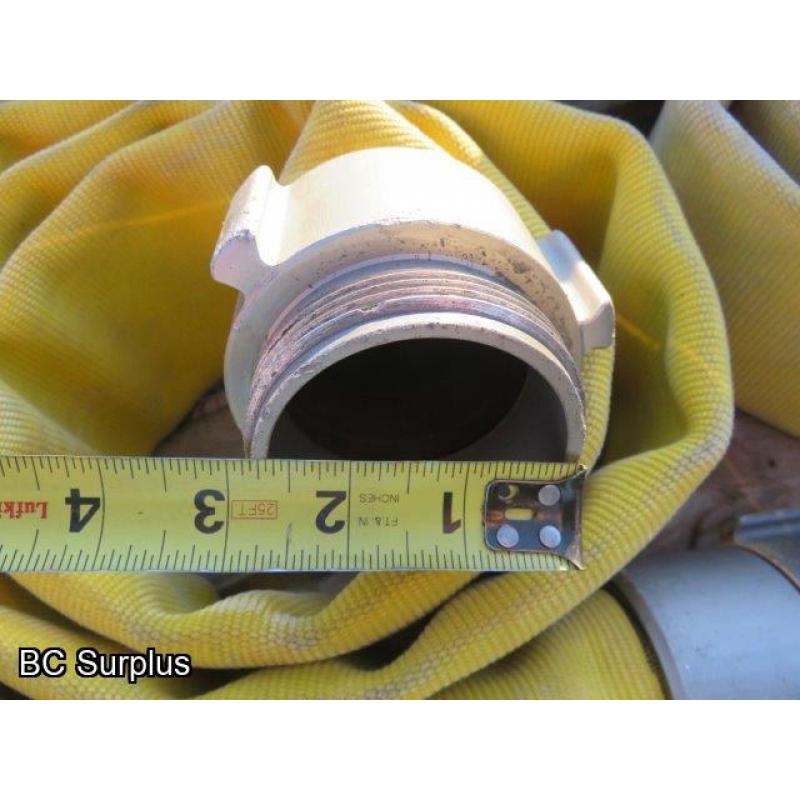 R-591: Yellow Fire Hose – 2.5 Inch – 8 Various Lengths