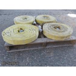 R-599: Yellow 1.75 Inch Fire Hose – 4 Lengths of 50 Ft