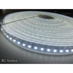 R-638: White LED Tape Light Strips – 25 Lengths; 30ft Each