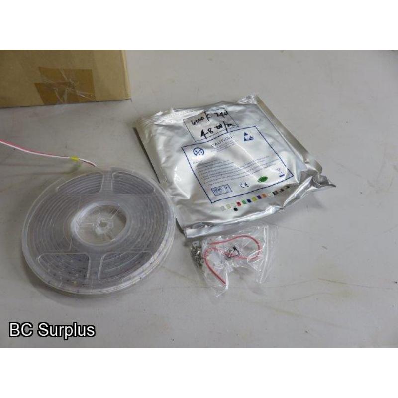 R-653: White LED Tape Light Strips – 15 Lengths of 10m