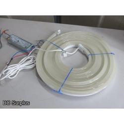 R-617: White Neon Strip Lights with Power Supply – 24ft