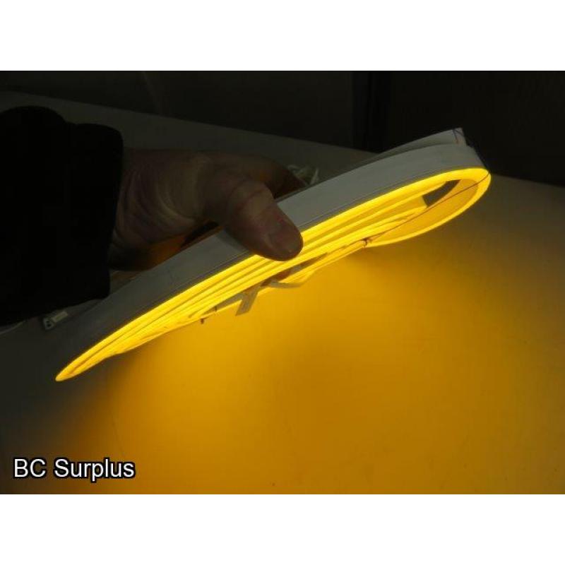 R-625: Yellow Neon Strip Lights with Power Supply – 24ft
