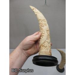 S-13: Vintage Carved Bone Dragons – 1 Pair