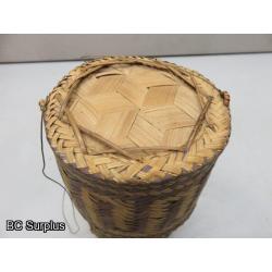 S-3: Vintage Woven Lidded Basket