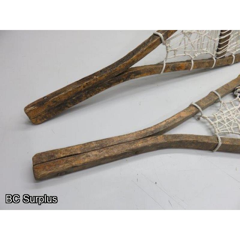 S-19: Vintage Wooden-Framed Snowshoes – 1 Pair