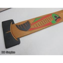S-34: Carved 3-Character Paddle