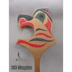 S-35: Painted Indigenous-Style Paddle – Bear & Eagle